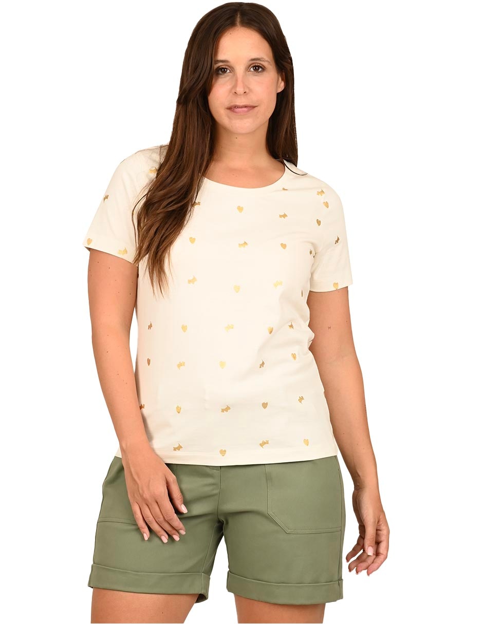 Playera manga corta cuello redondo para mujer