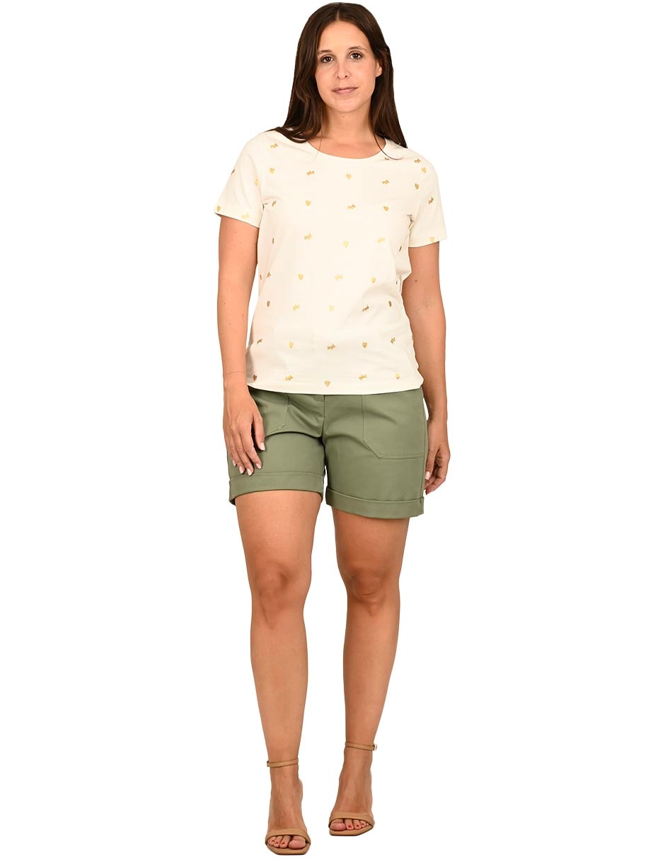 Playera manga corta cuello redondo para mujer 2