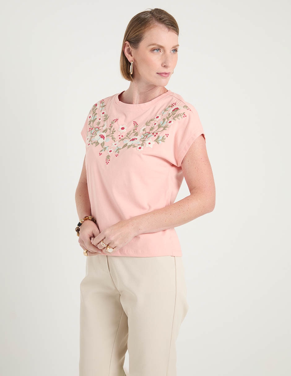 Playera manga corta cuello redondo para mujer 2