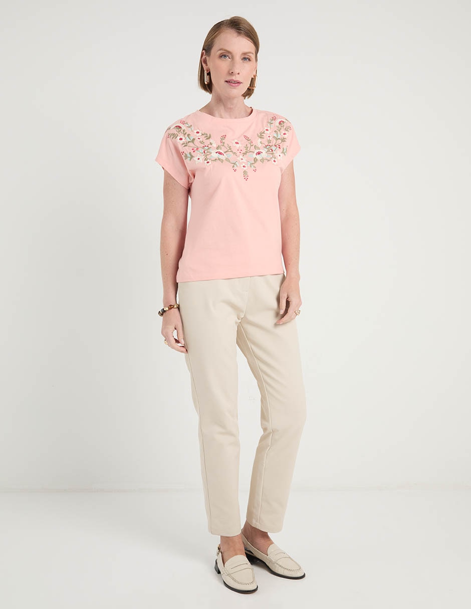 Playera manga corta cuello redondo para mujer 3