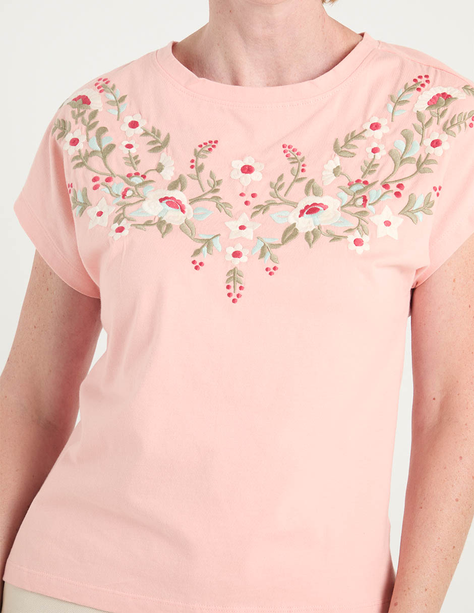 Playera manga corta cuello redondo para mujer 4