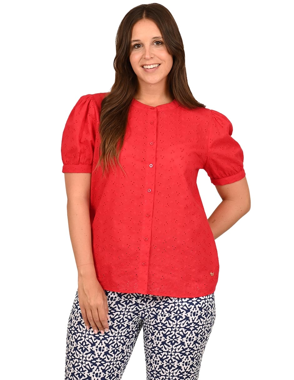 BLUSA FERRIONI M28586 GLOBO R, M, ROJO