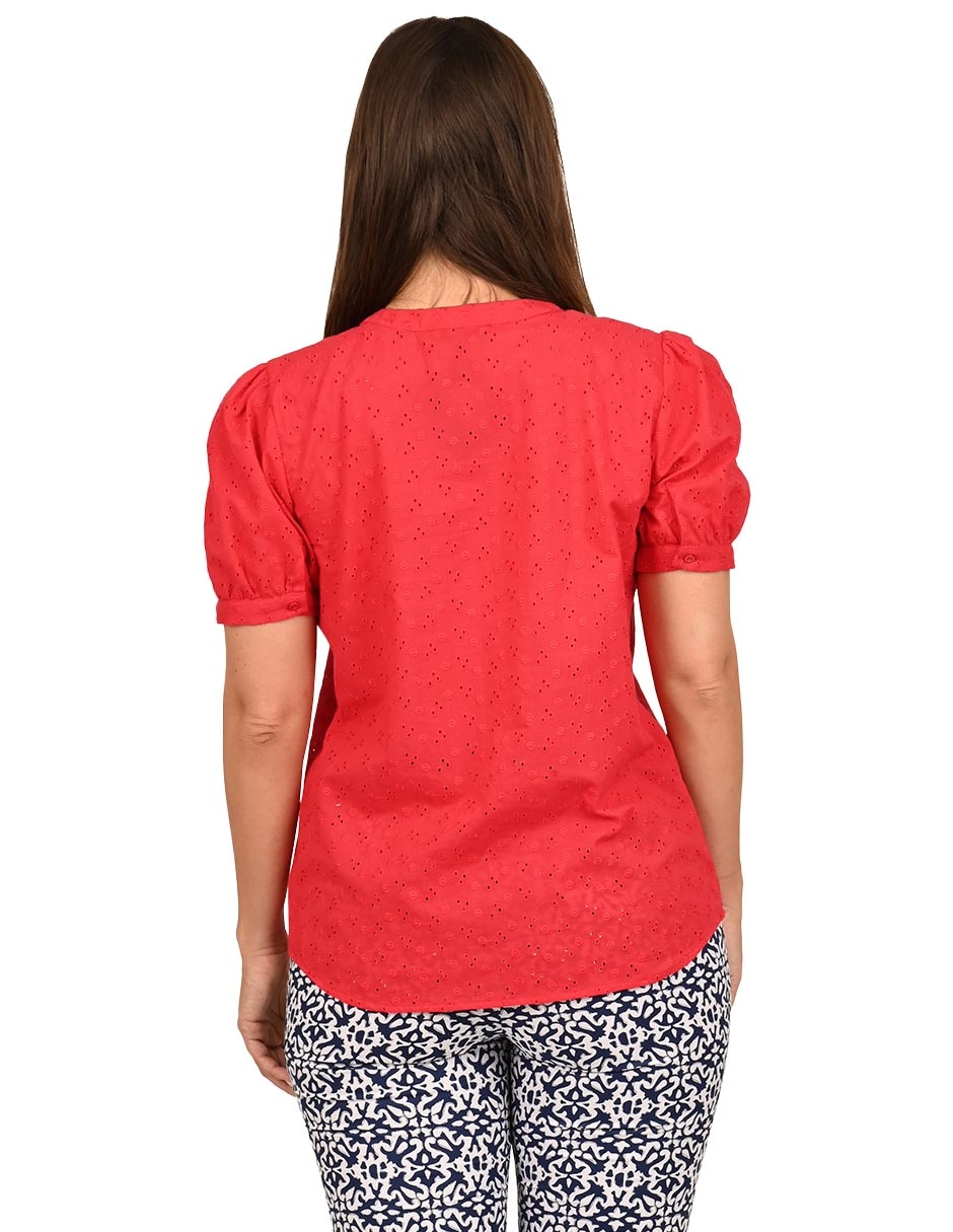 BLUSA FERRIONI M28586 GLOBO R, M, ROJO