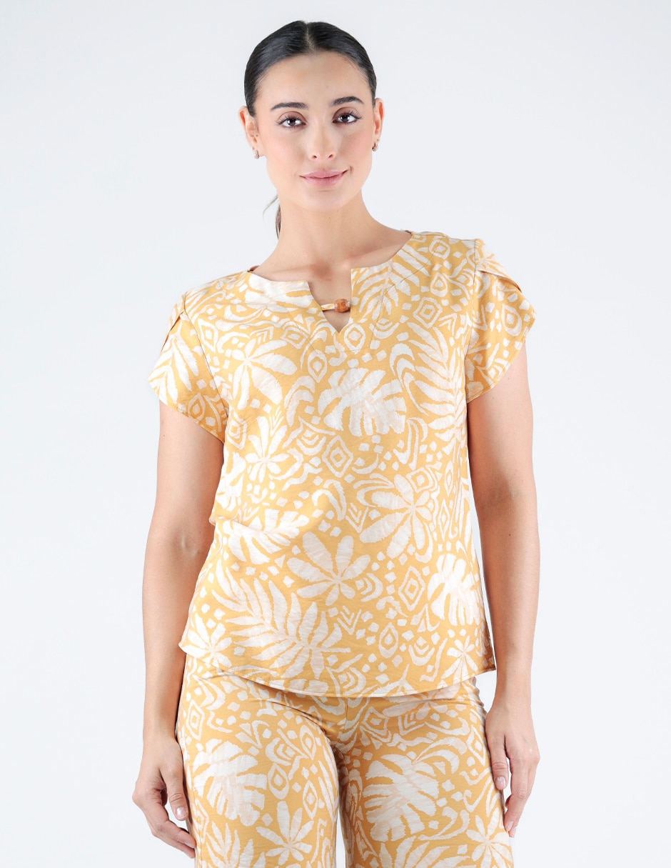 Blusa manga corta para mujer