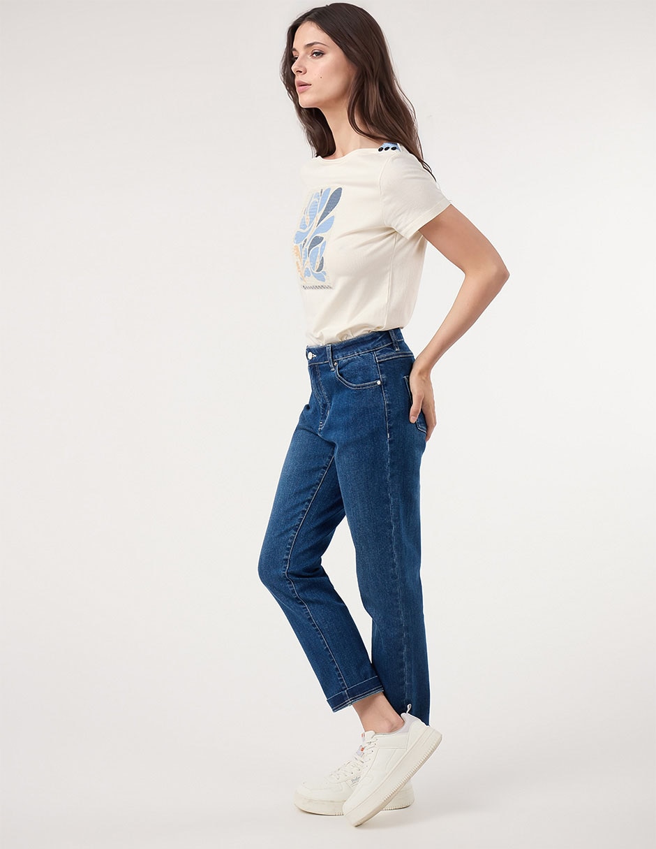 Playera manga corta cuello redondo para mujer 5
