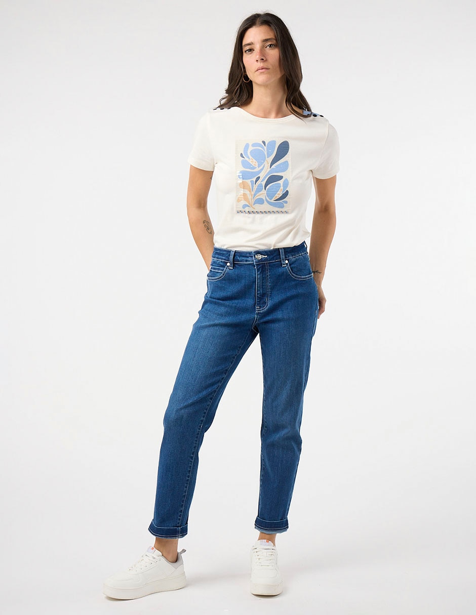 Playera manga corta cuello redondo para mujer 6
