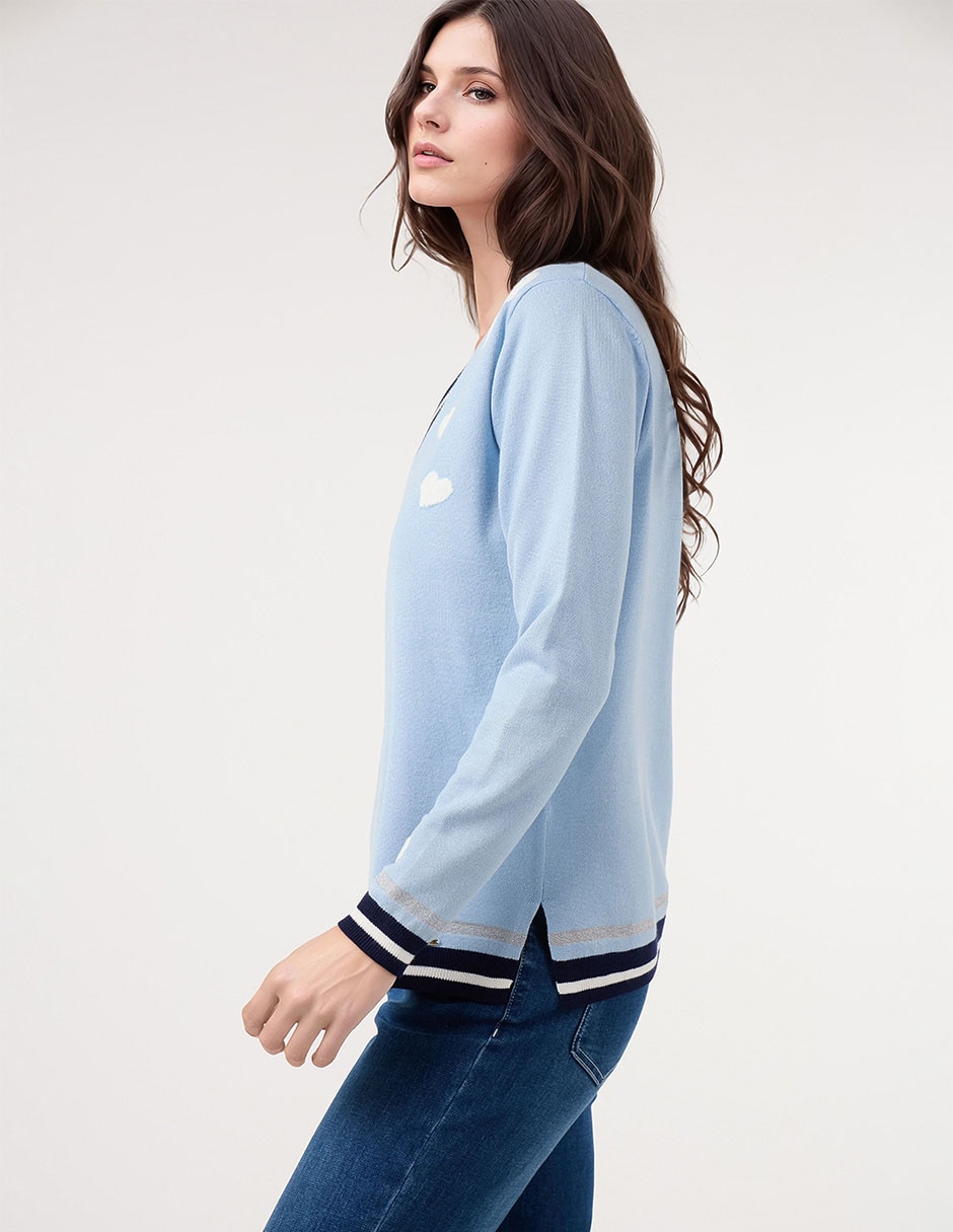 Suéter cuello V para mujer 3