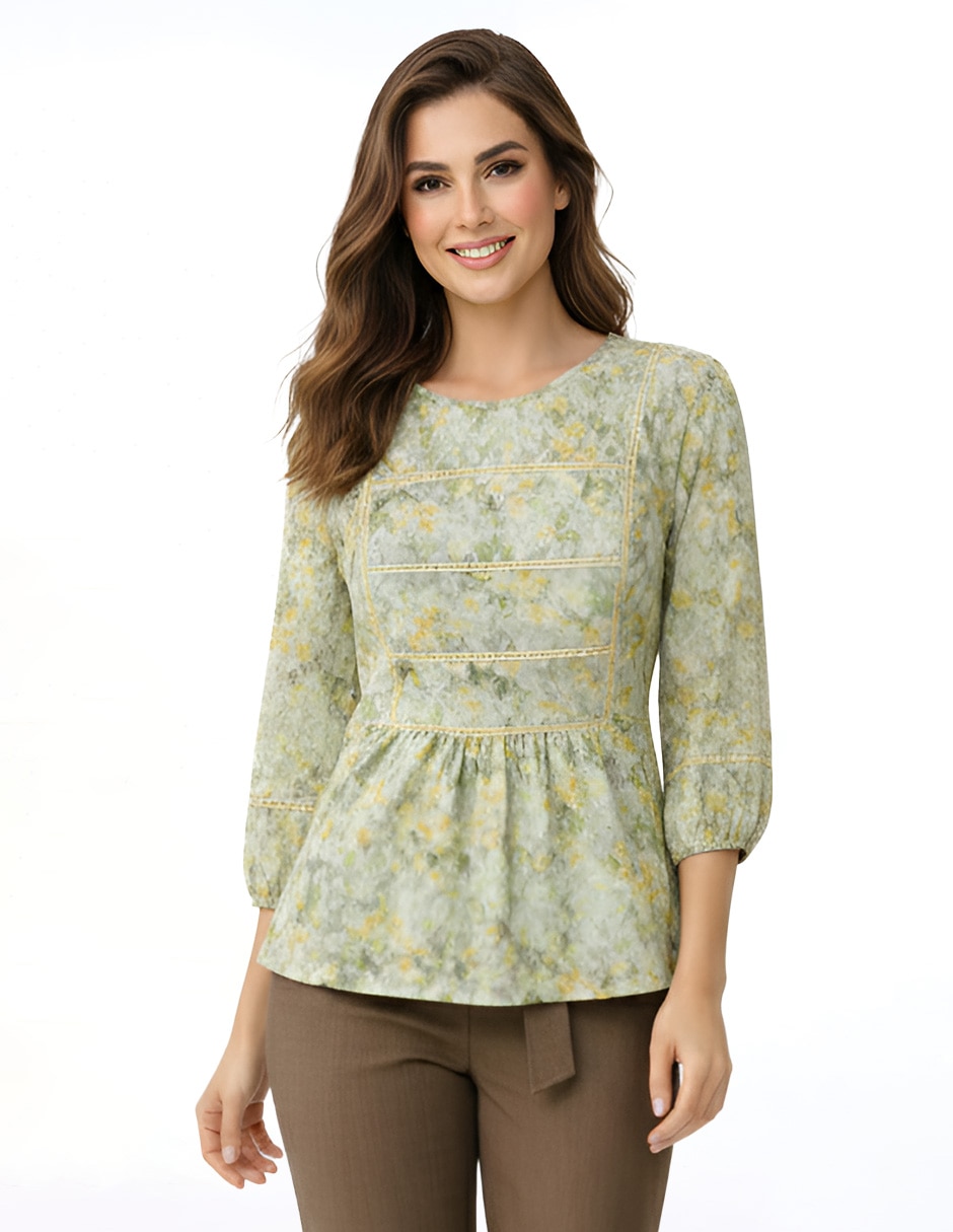 Blusa Tize manga 3/4 para mujer