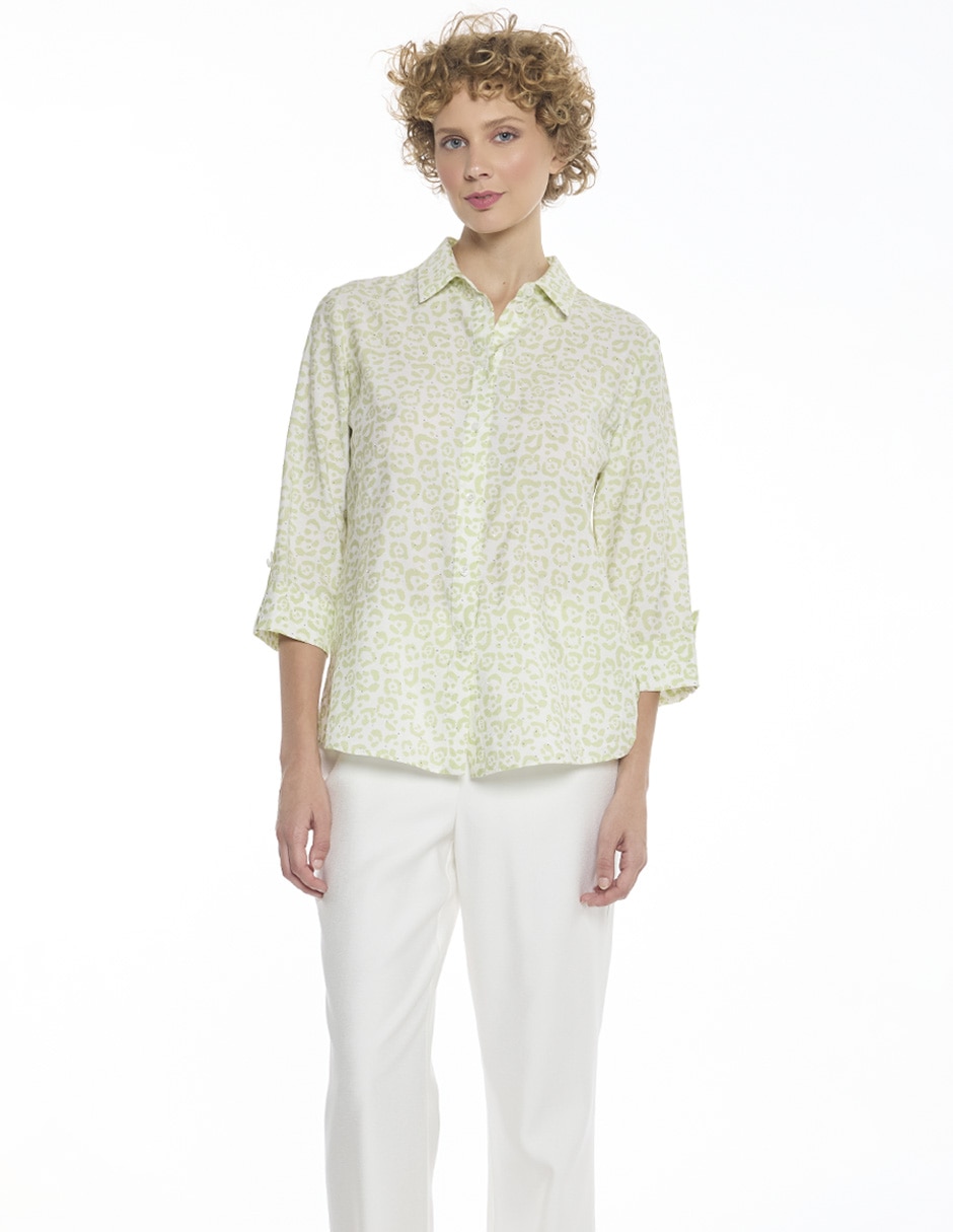 Blusa camisera manga 3/4 para mujer Blusa camisera manga 3/4 para mujer