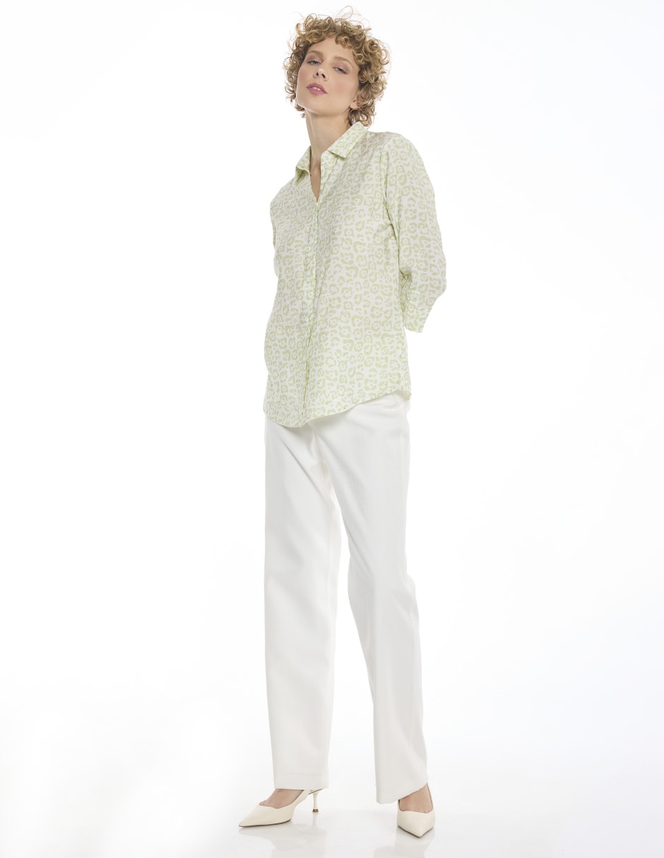 Blusa camisera manga 3/4 para mujer 2
