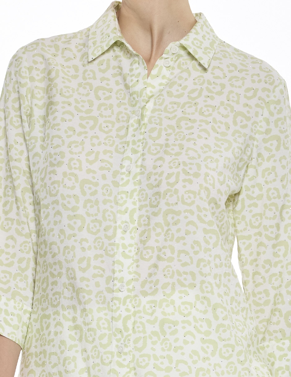 Blusa camisera manga 3/4 para mujer 5