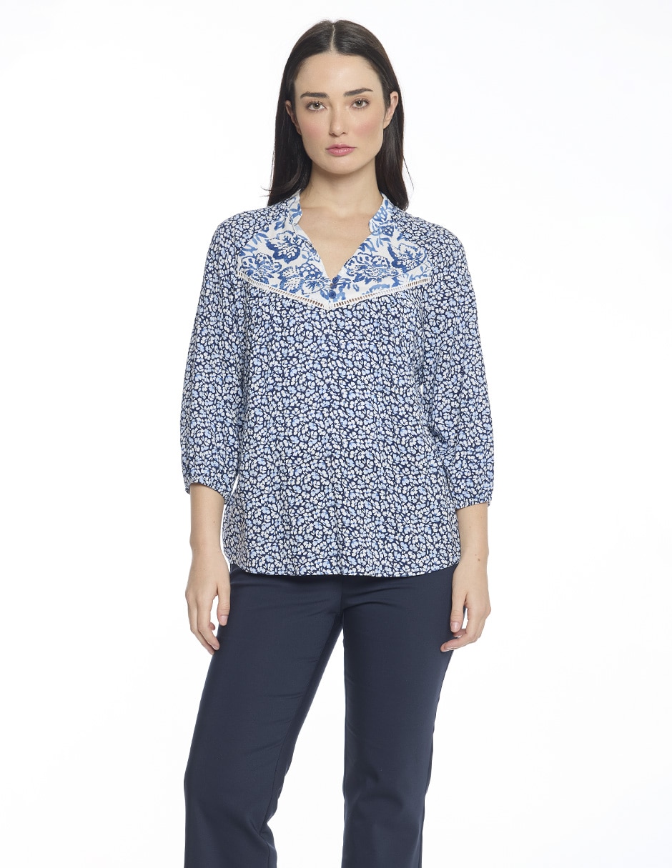 Blusa Agathe manga 3/4 para mujer