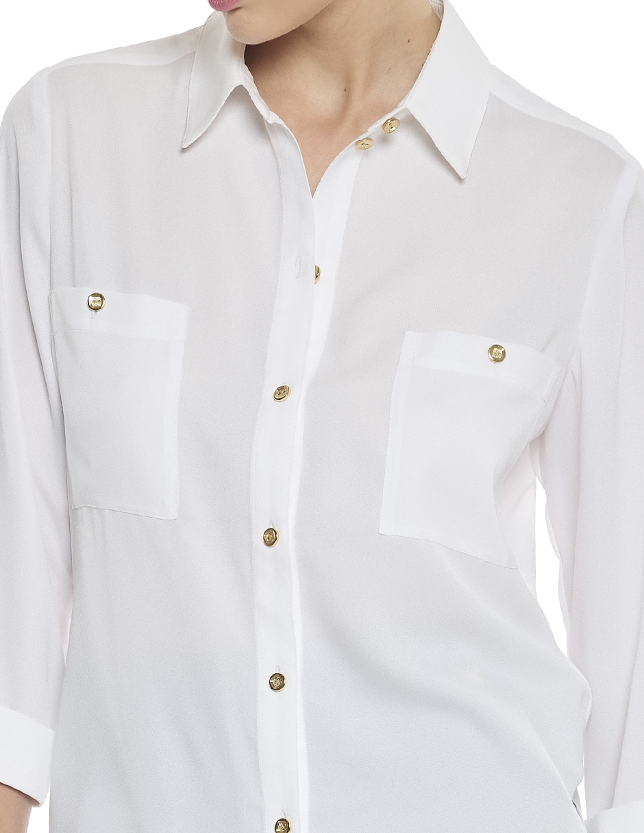 Blusa camisera Agathe manga 3/4 para mujer 4