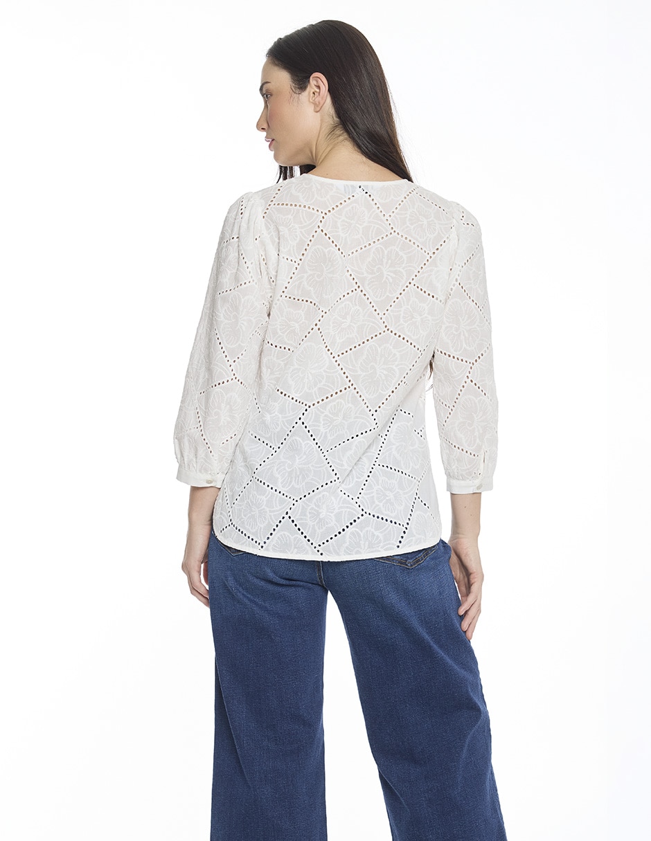 Blusa Esenciales manga 3/4 para mujer 3
