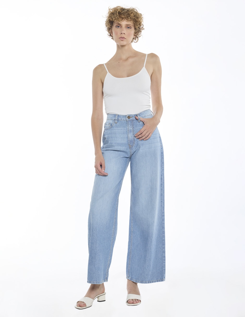 Jeans coulotte straight para mujer 2