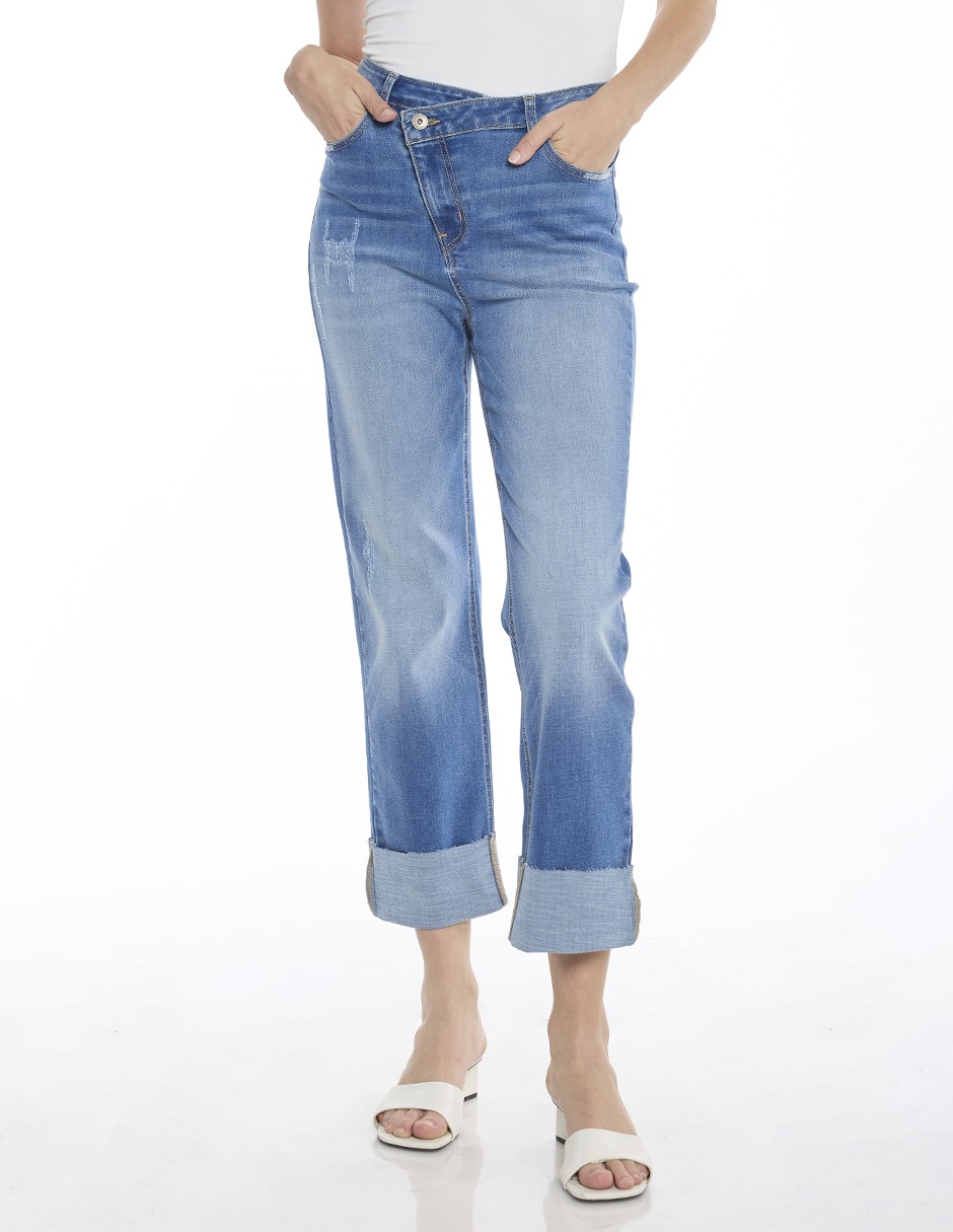 Jeans capri straight para mujer