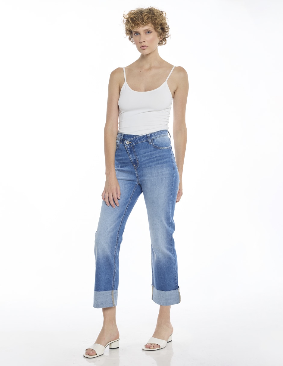 Jeans capri straight para mujer 2