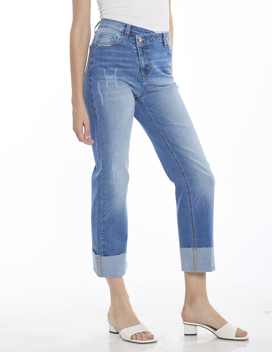 Jeans capri straight para mujer 3
