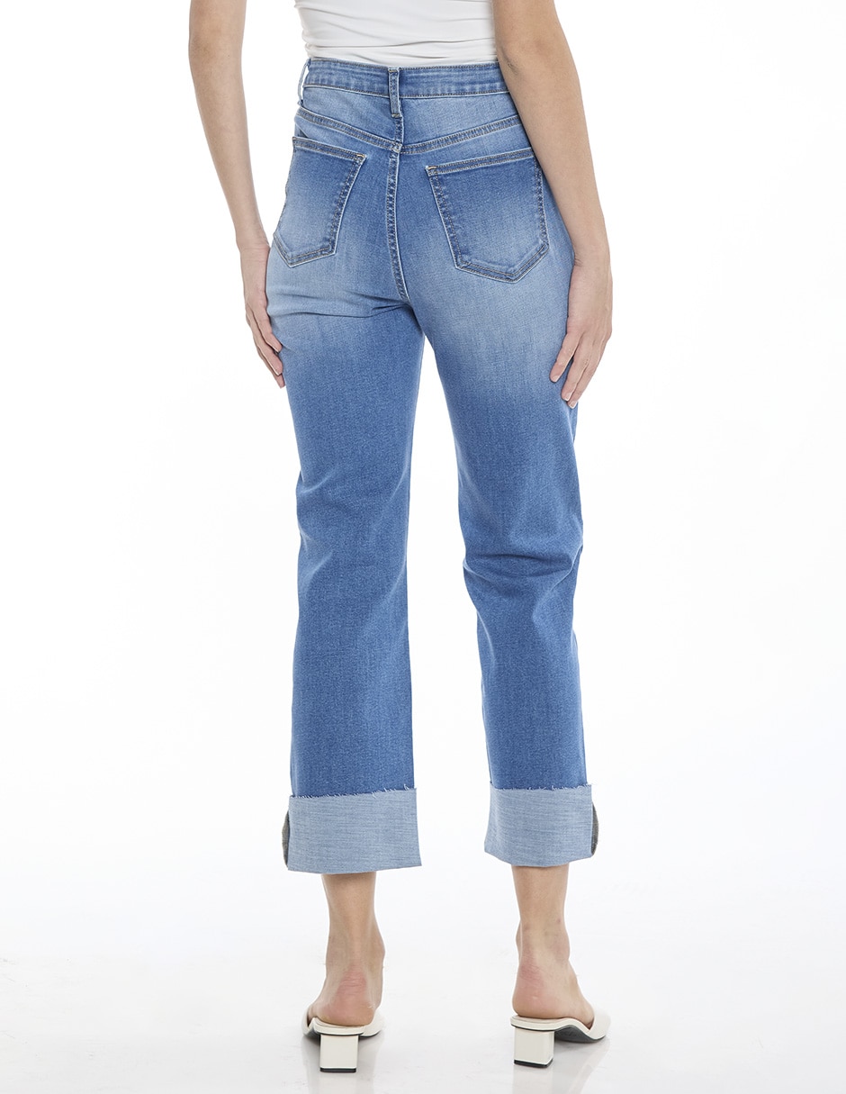 Jeans capri straight para mujer 4