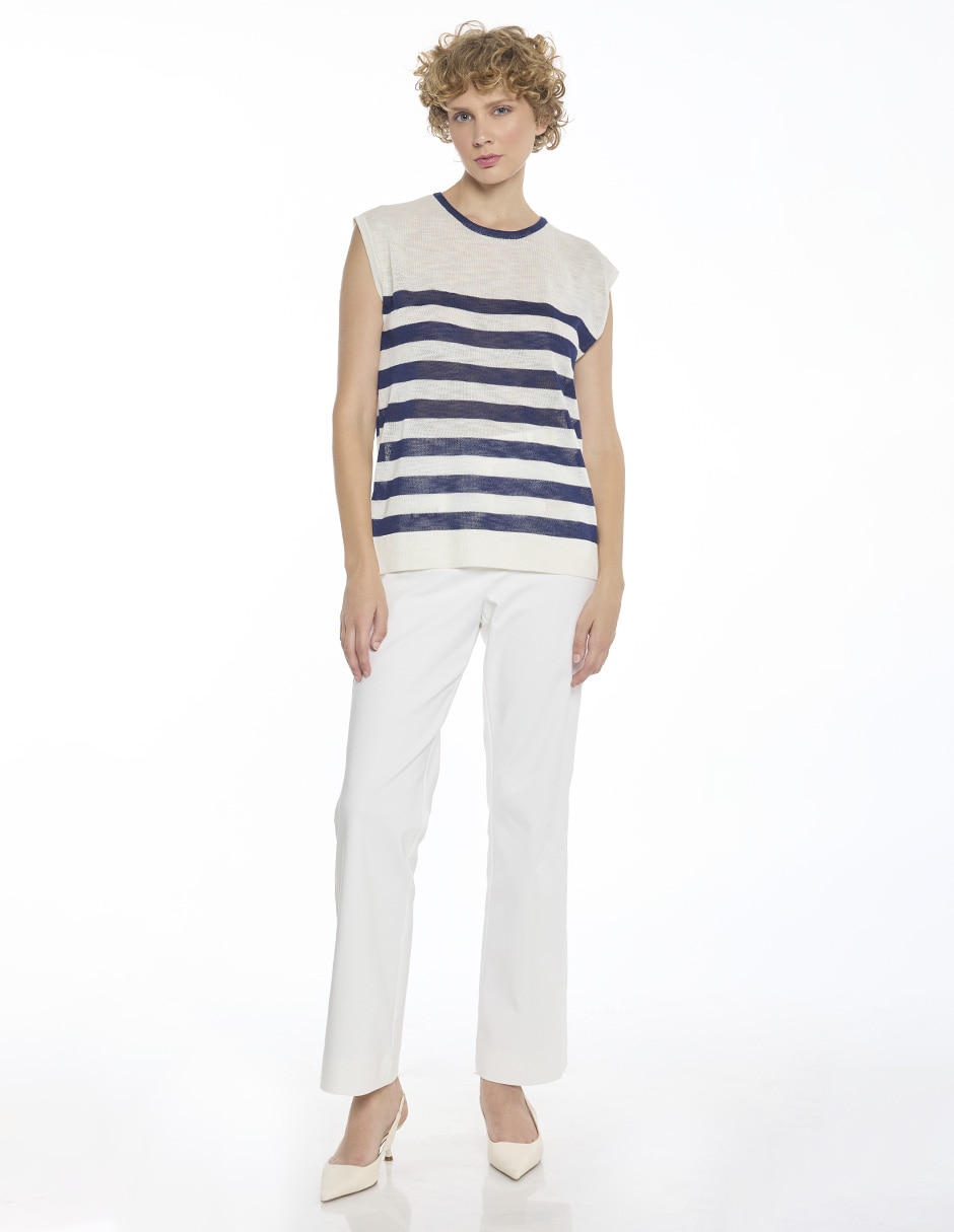Suéter cuello redondo para mujer 2