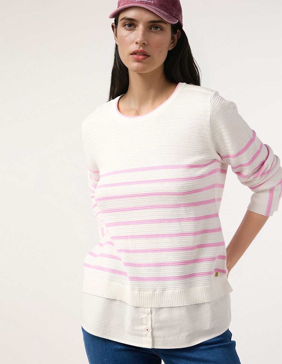 Suéter cuello redondo para mujer