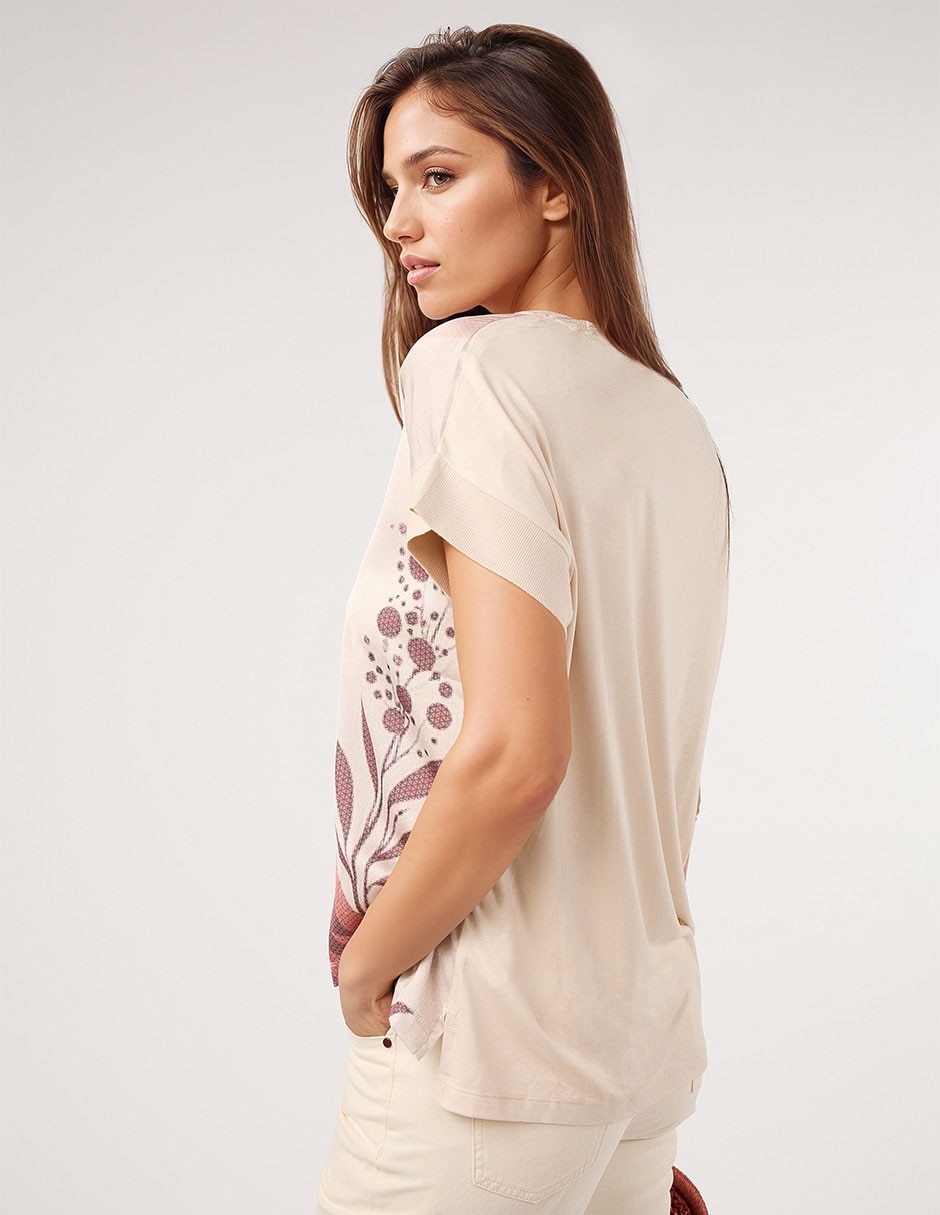 Playera manga corta cuello redondo para mujer 3