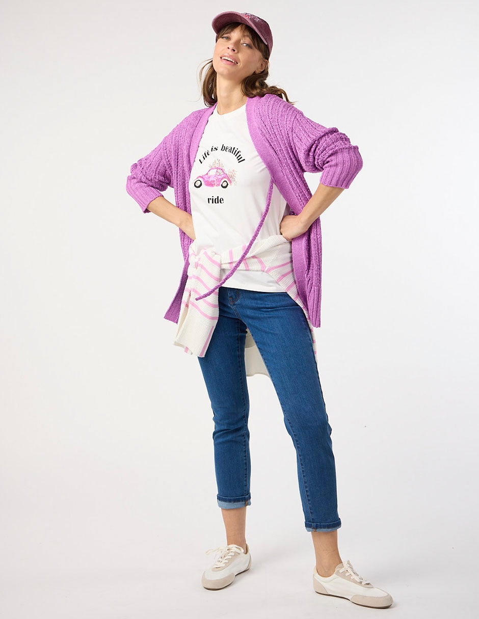 Playera manga corta cuello redondo para mujer 4