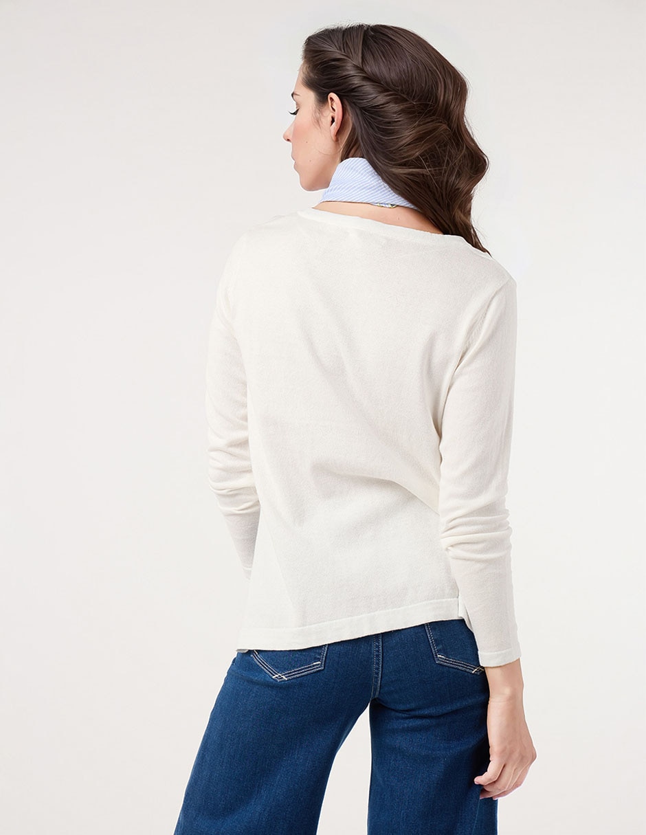 Suéter cuello V para mujer 2
