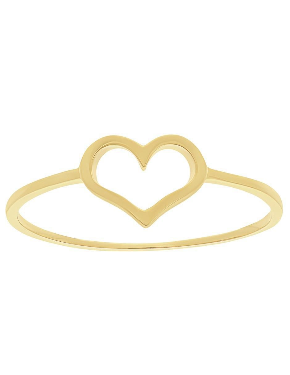 Anillo de corazón 10 k de oro pulido Anillo de corazón 10 k de oro pulido