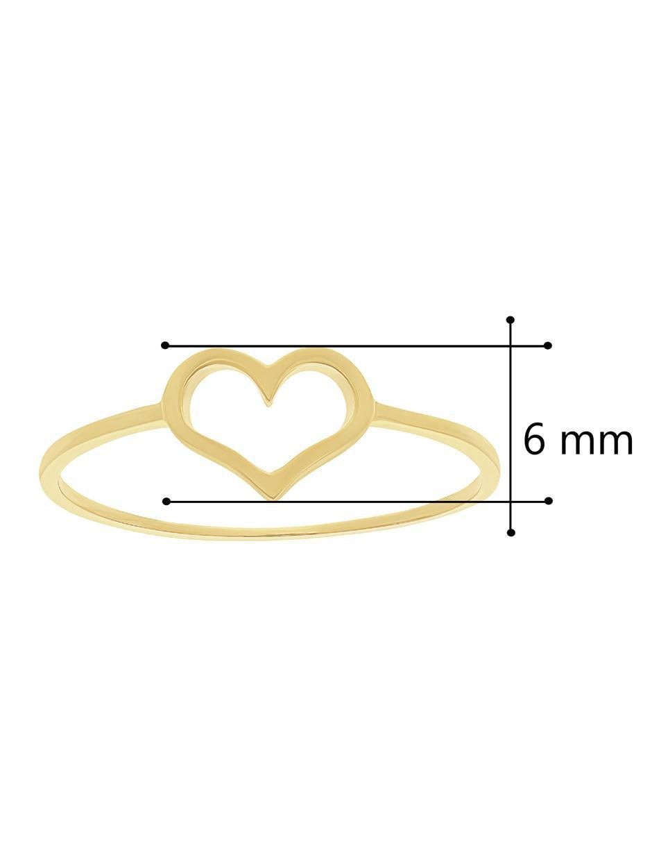 Anillo de corazón 10 k de oro pulido 2