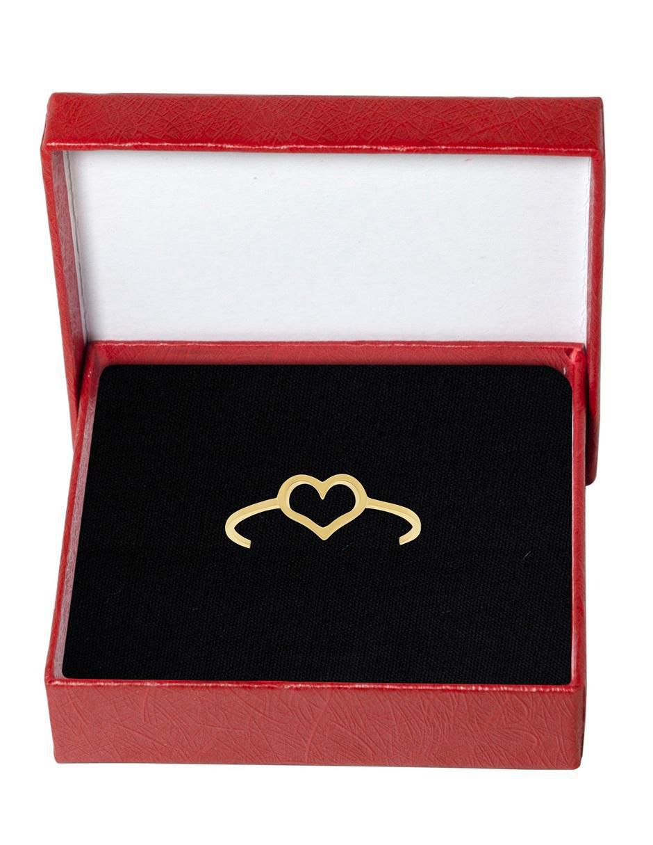 Anillo de corazón 10 k de oro pulido 5