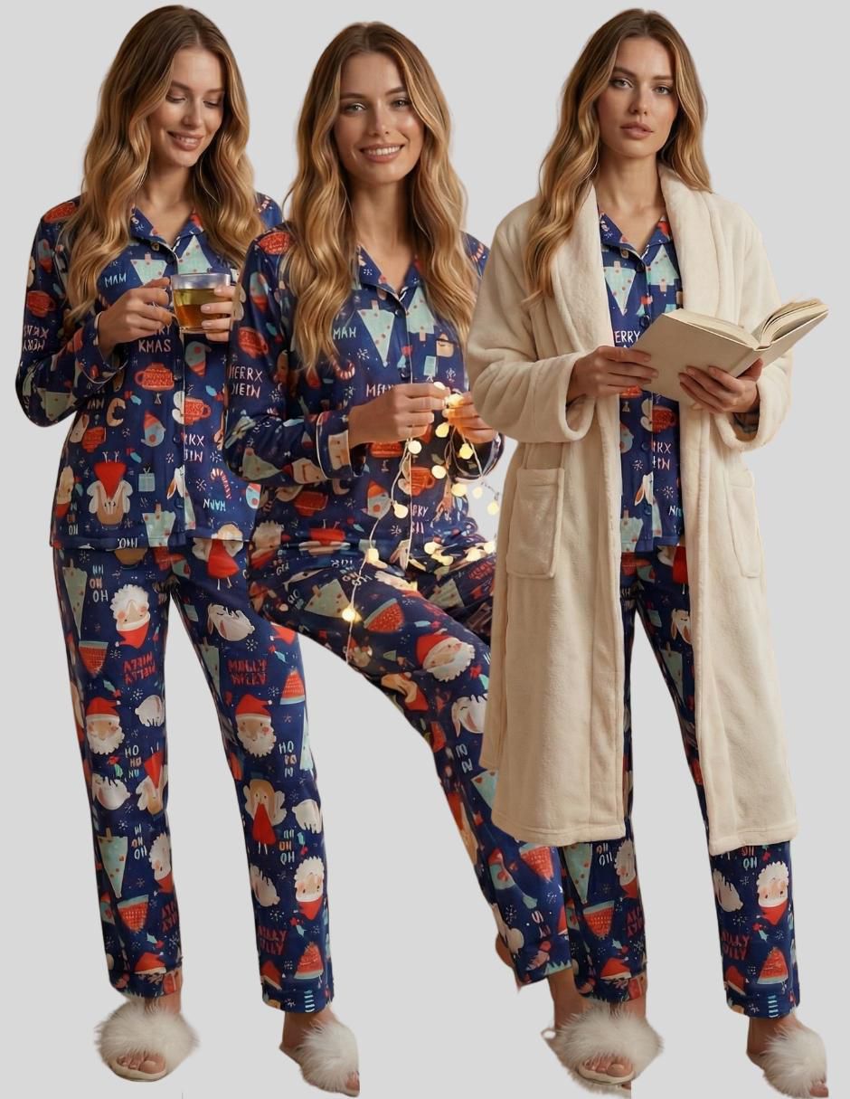 "conjunto pijama" malabis pijamas navideñas no aplica "para mujer"