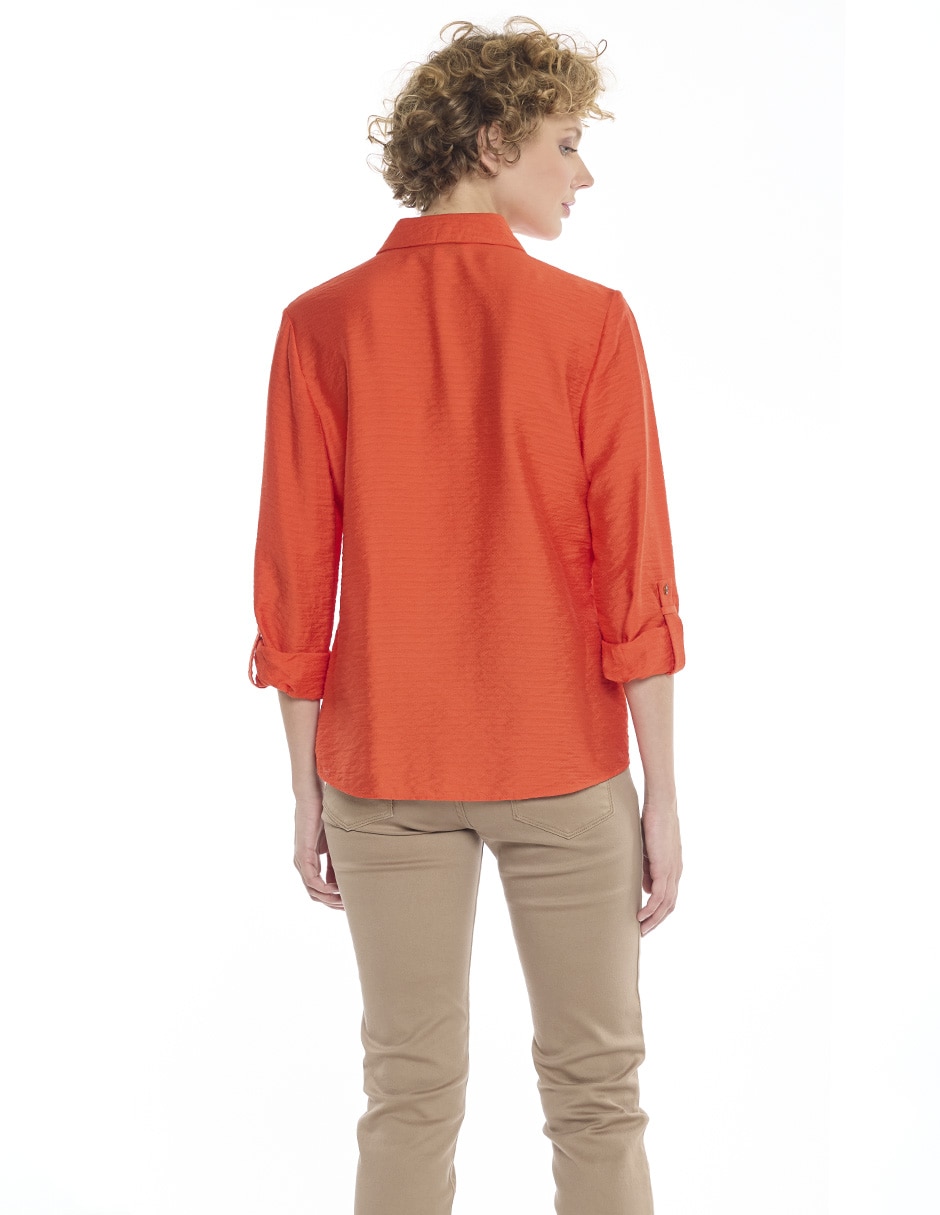 Blusa camisera manga larga para mujer 4