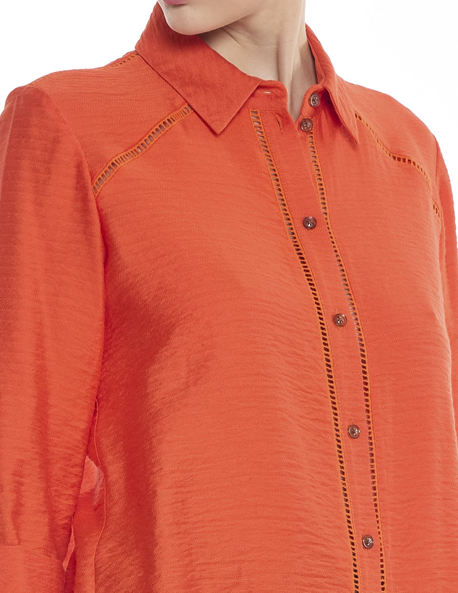 Blusa camisera manga larga para mujer 5