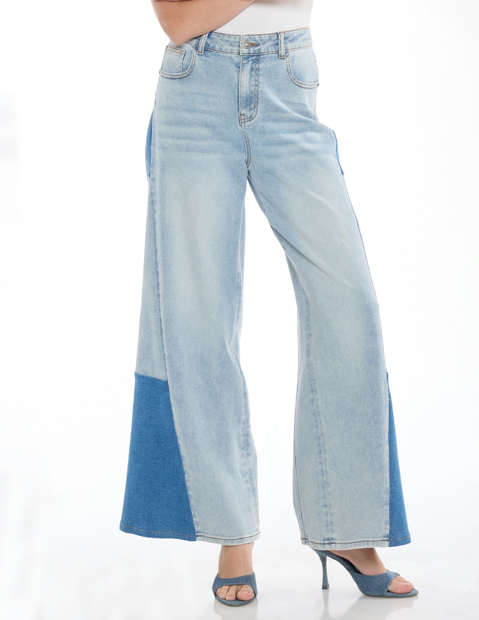 Jeans acampanado wide leg para mujer