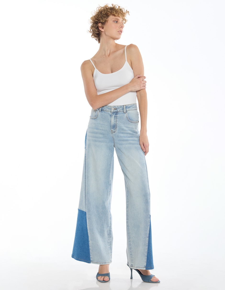 Jeans acampanado wide leg para mujer 2