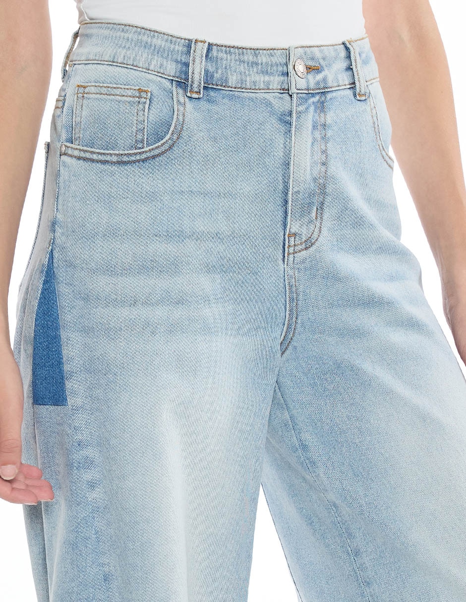 Jeans acampanado wide leg para mujer 5