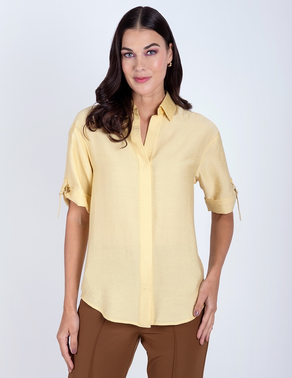 Blusa manga corta para mujer