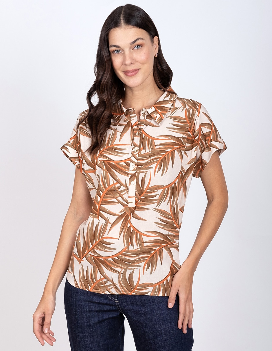 Blusa manga corta para mujer