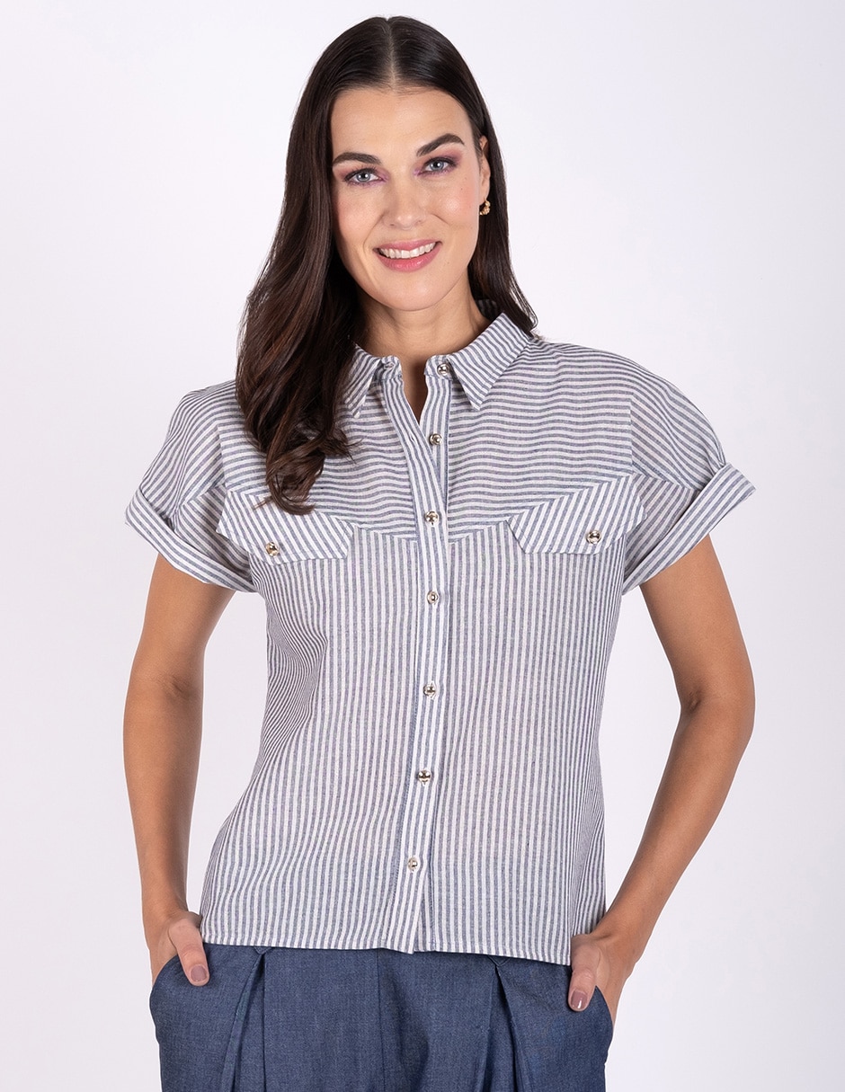 Blusa manga corta para mujer