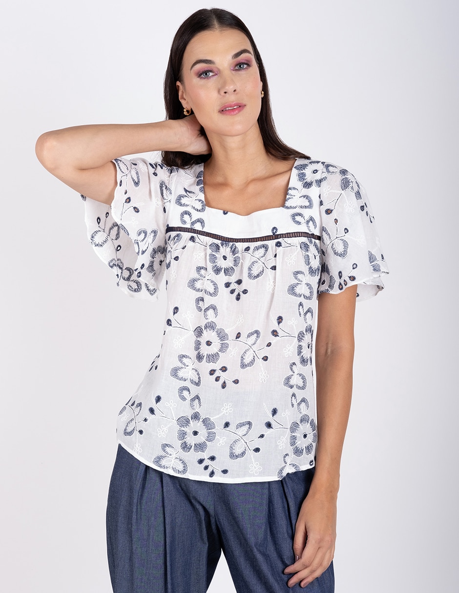 Blusa manga corta para mujer