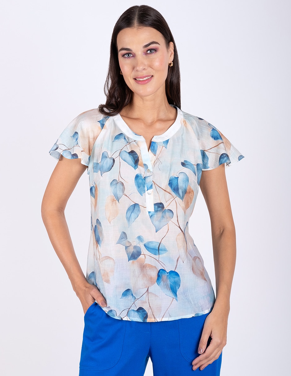 Blusa manga corta para mujer