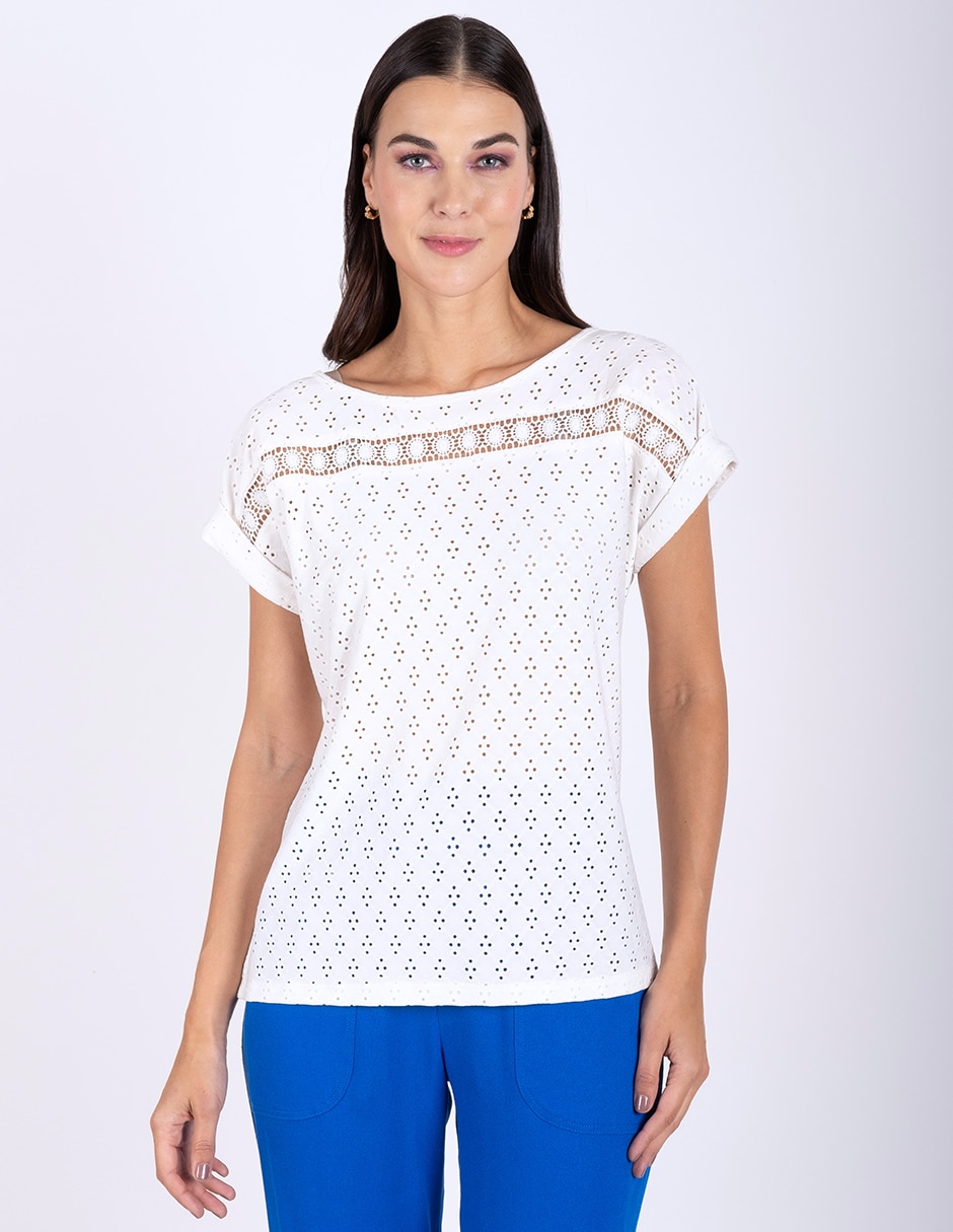 Blusa manga corta para mujer