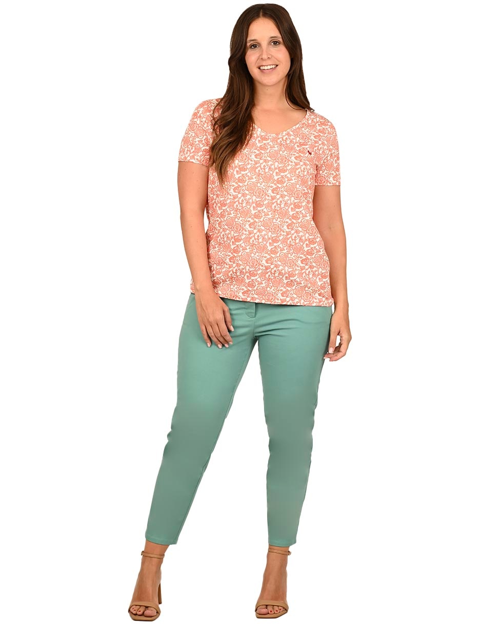 Playera manga corta cuello redondo para mujer 2