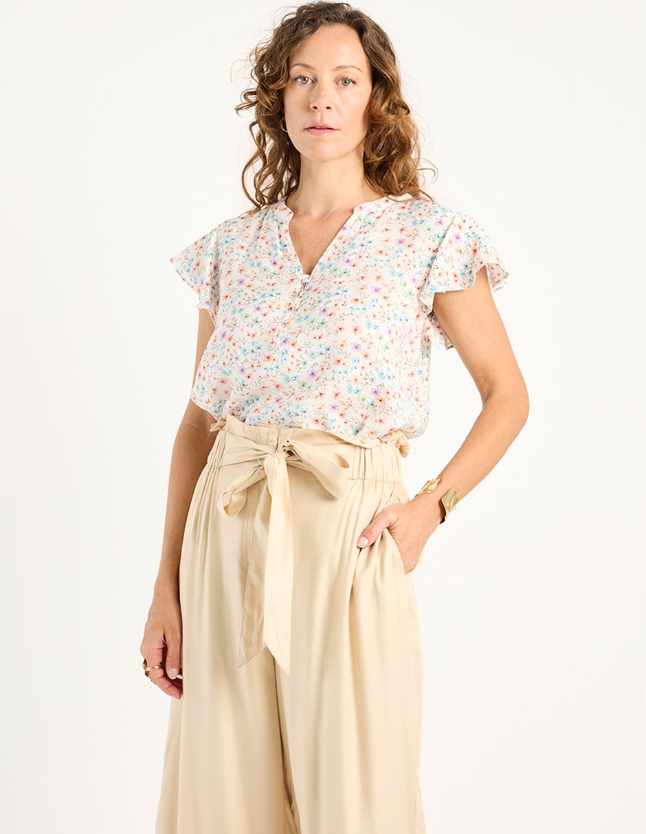 Blusa manga corta para mujer