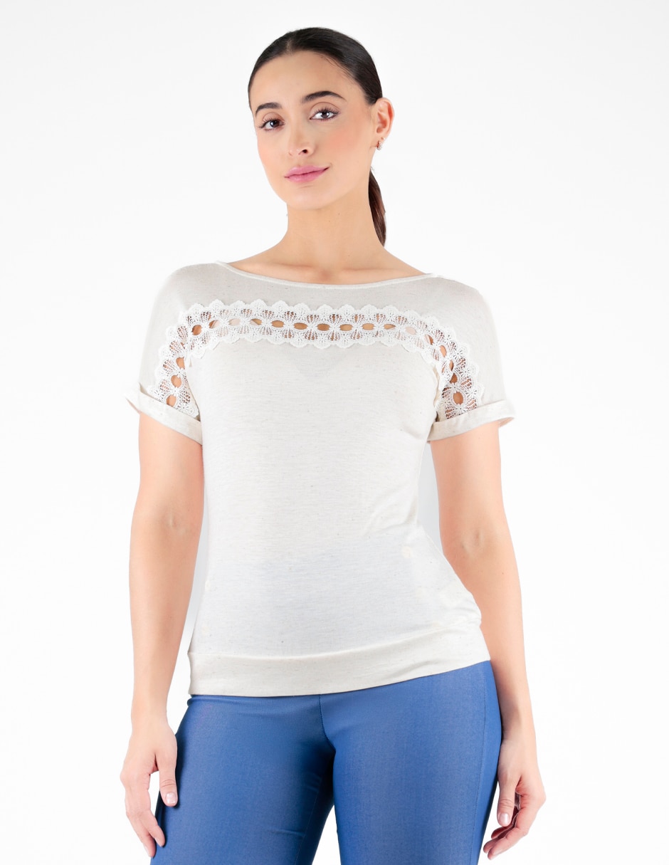Blusa manga corta para mujer