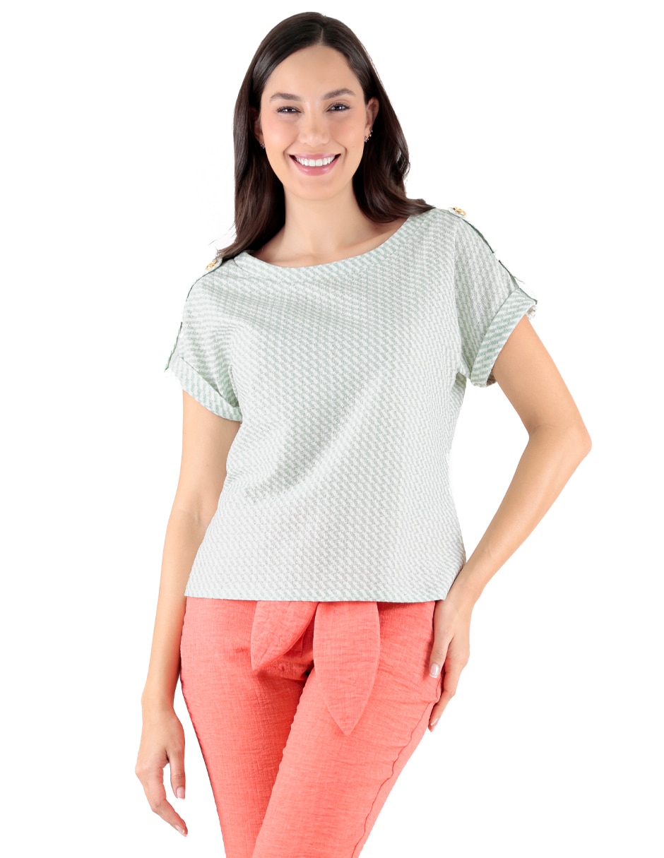 Blusa manga corta para mujer