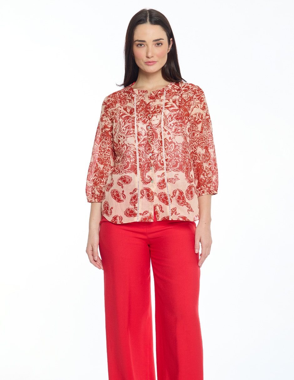 Blusa manga 3/4 para mujer