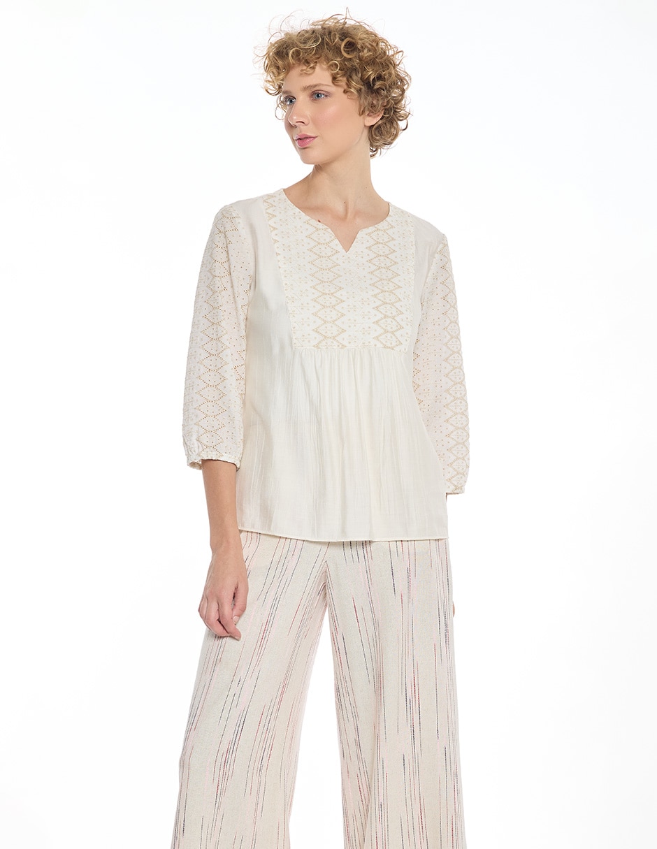 Blusa manga 3/4 para mujer