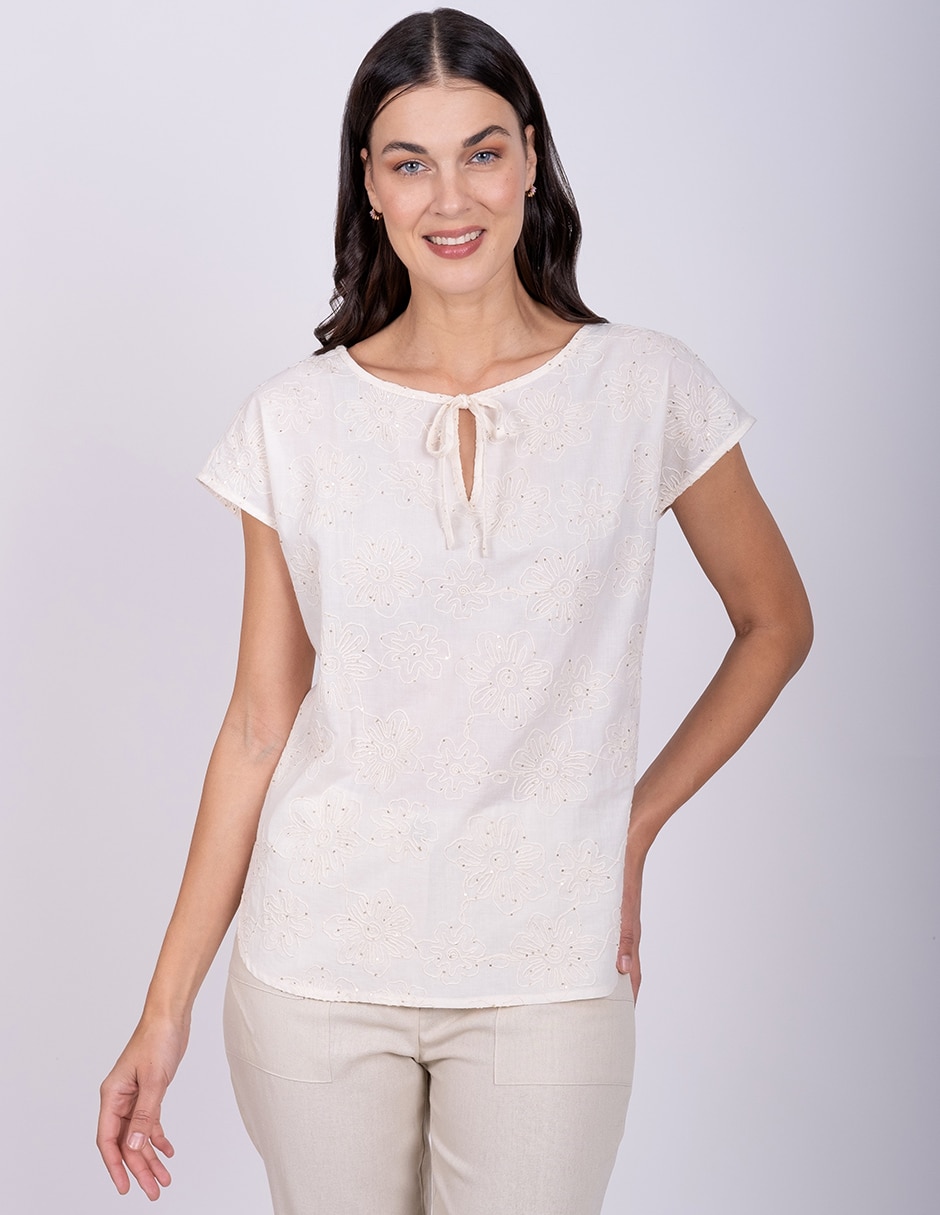 Blusa manga corta para mujer